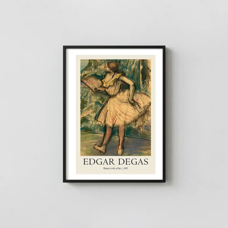 Edgar Degas 'Dancer with a Fan' 1895 Ballet Impressionist Pastel Art Poster