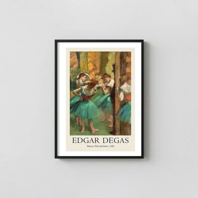 Edgar Degas Dancers Pink and Green Poster (1890) - Impressionist Ballet Art Print