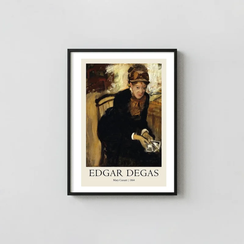 Edgar Degas 'Mary Cassatt Seated Holding Cards' 1864 Impressionist Art Print