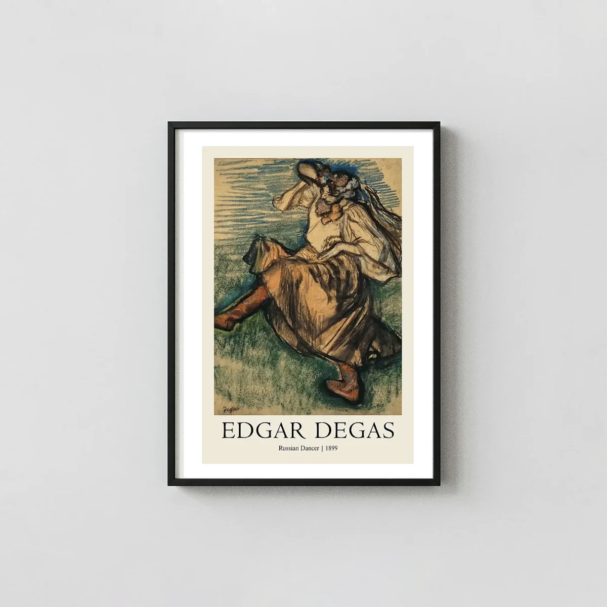 Edgar Degas "Russian Dancer" (1899) Impressionist Pastel Fine Art Print Edgar Degas Paintings xe2x80x93 Portrait Frame Wall Art Mockup | MerchFuse