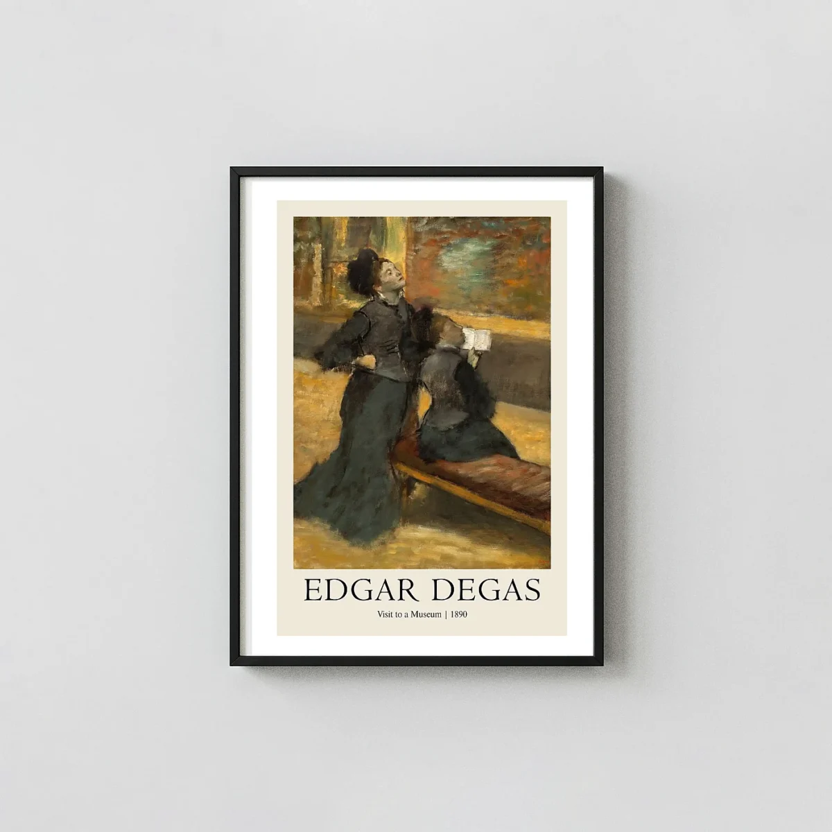 Edgar Degas "Visit to a Museum" (1890) Impressionist Art Poster Edgar Degas Paintings xe2x80x93 Portrait Frame Wall Art Mockup | MerchFuse