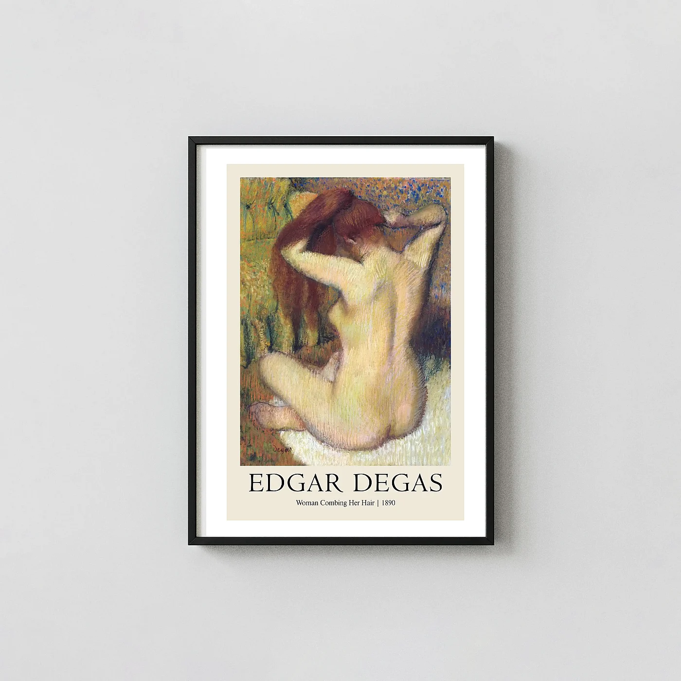 Edgar Degas Woman Combing Her Hair (1890) Pastel Painting Art Poster - fine art poster print
