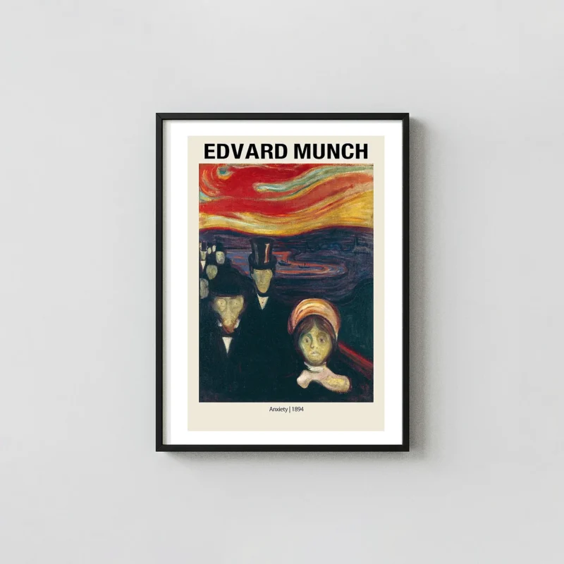 Edvard Munch Anxiety 1894 Expressionist Masterpiece Poster Print | Museum Art Decor