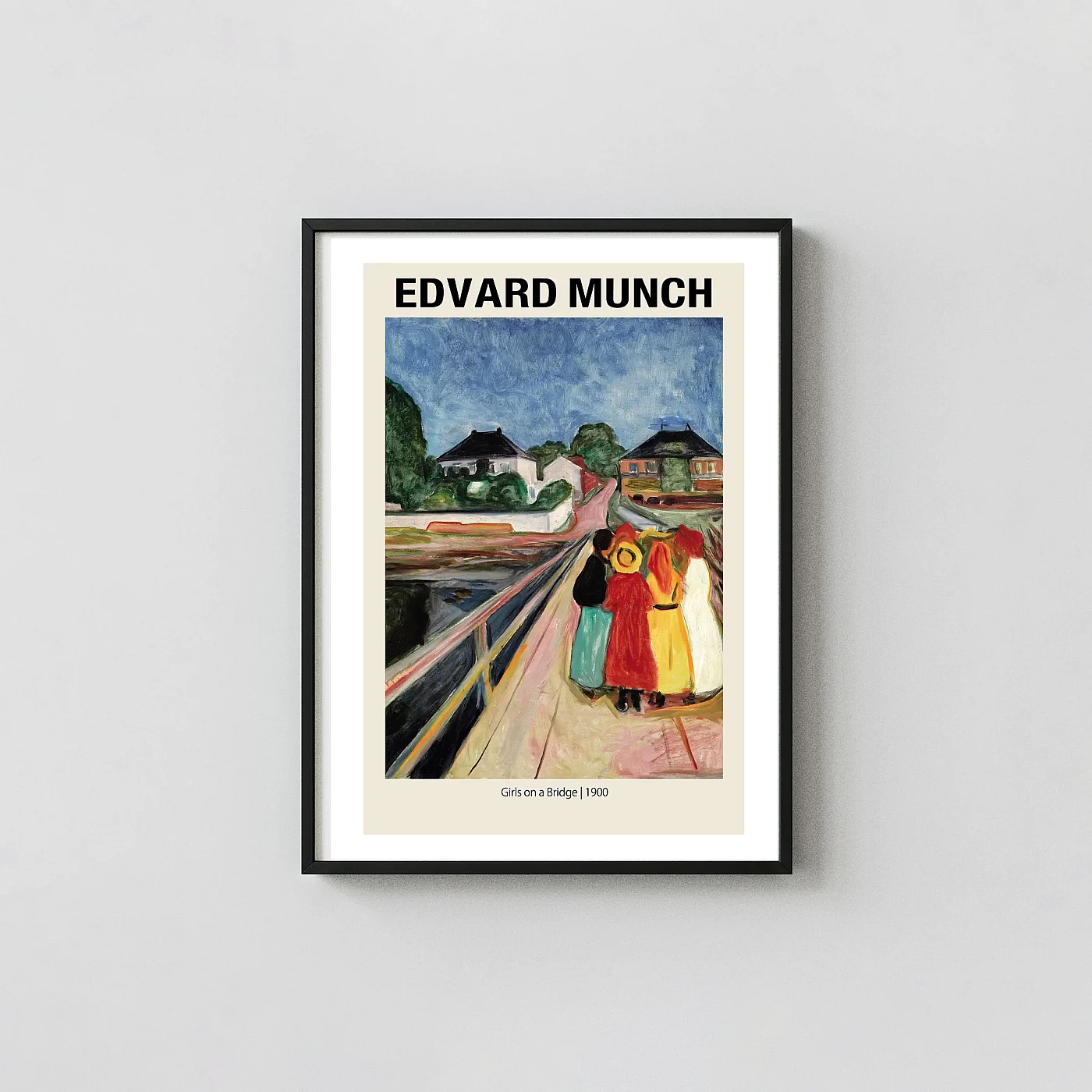 Edvard Munch 'Girls on a Bridge' 1900 Painting Poster Expressionist - fine art poster print