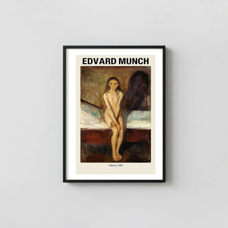 Edvard Munch "Puberty" (1895) Masterpiece Art Poster | Expressionist Painting Print