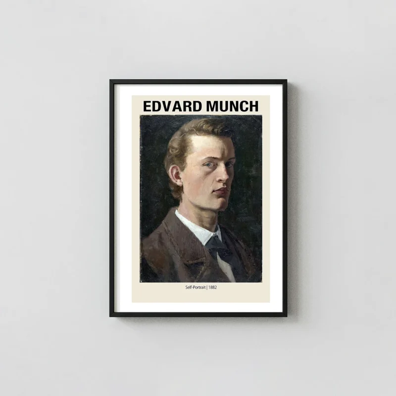 Edvard Munch Self-Portrait (1882) Art Print | Early Realist Oil Painting Poster