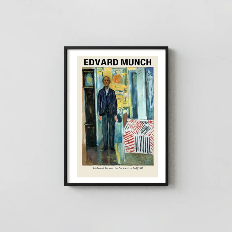 Edvard Munch 'Self-Portrait. Between the Clock and the Bed' 1943 Fine Art Poster