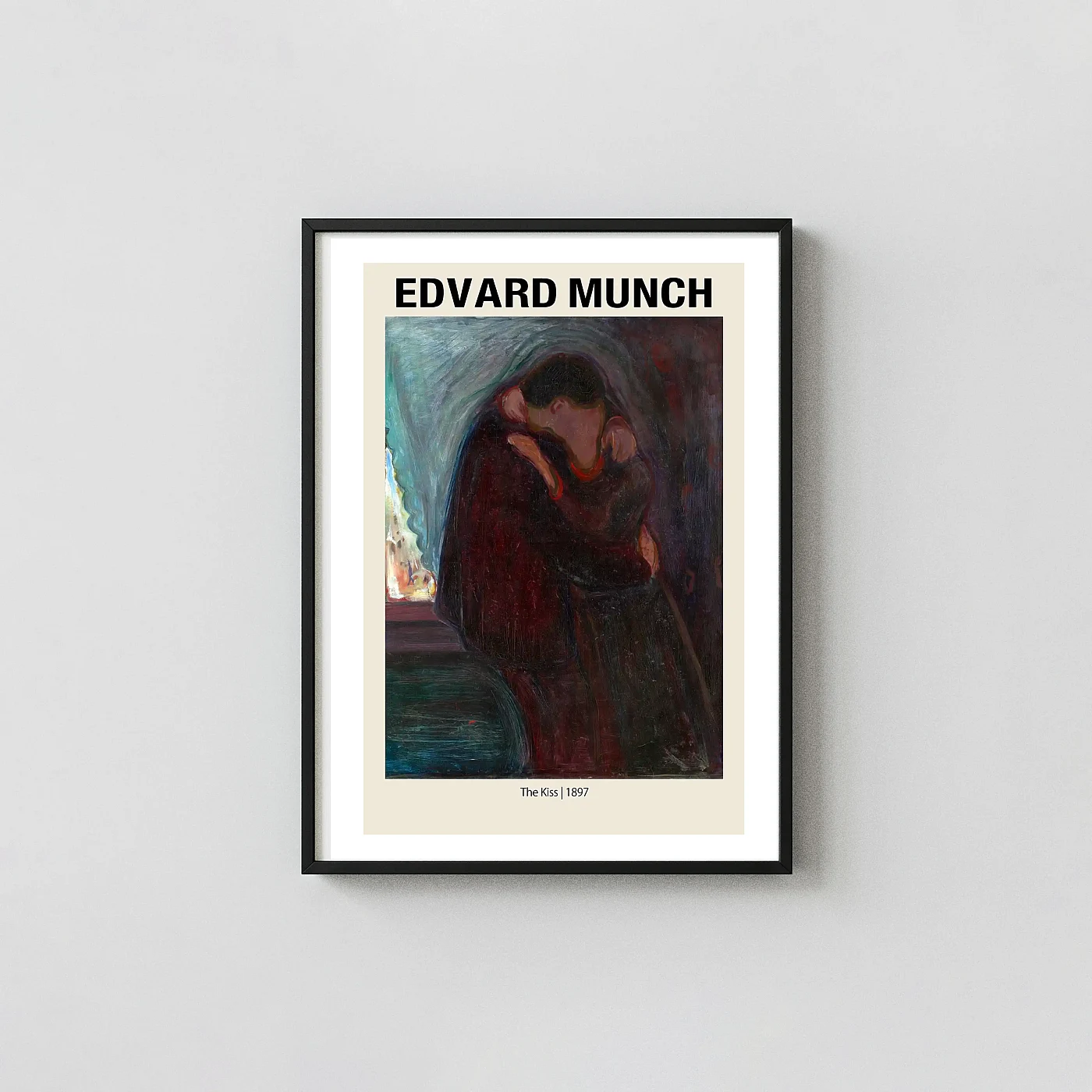 Edvard Munch "The Kiss" (1897) Expressionist Art Print Poster - fine art poster print