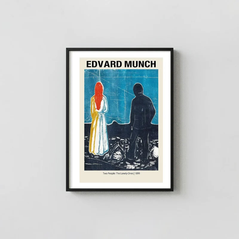 Edvard Munch 'Two People: The Lonely Ones' (1899) Expressionist Art Poster