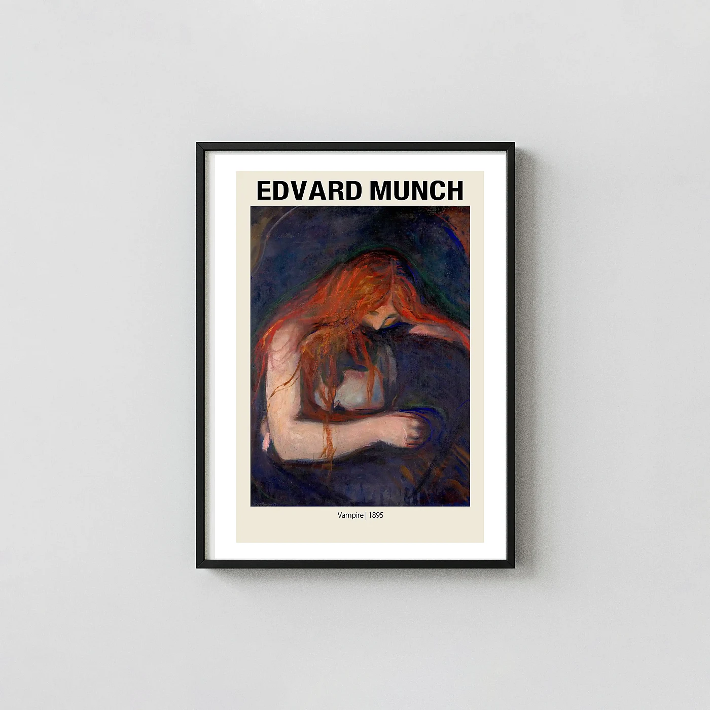 Edvard Munch's 'Vampire' (Love and Pain) 1895 Poster Expressionist - fine art poster print