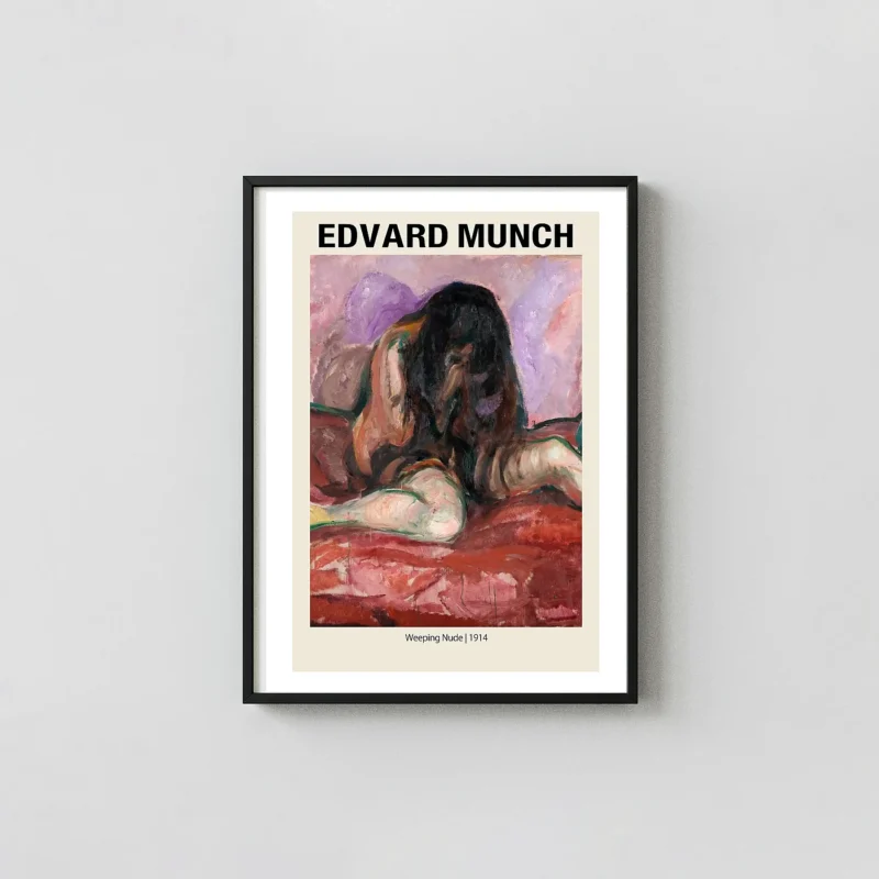 Edvard Munch "Weeping Nude" (1914) Expressionist Art Masterpiece Poster