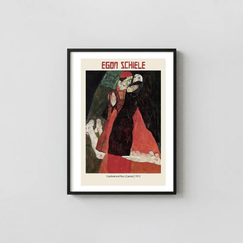 Egon Schiele: Cardinal and Nun (Caress) 1912 Expressionist Modern Art Poster