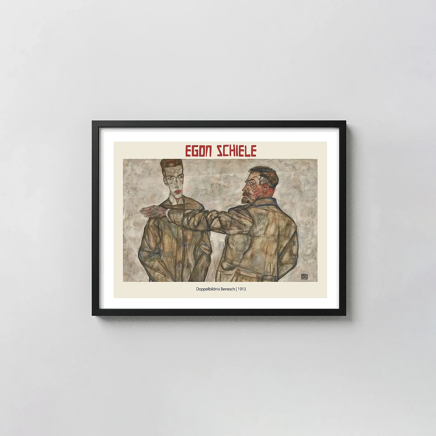 Egon Schiele Doppelbildnis Benesch (1913) Print Expressionist Double Portrait Art Poster - fine art poster print