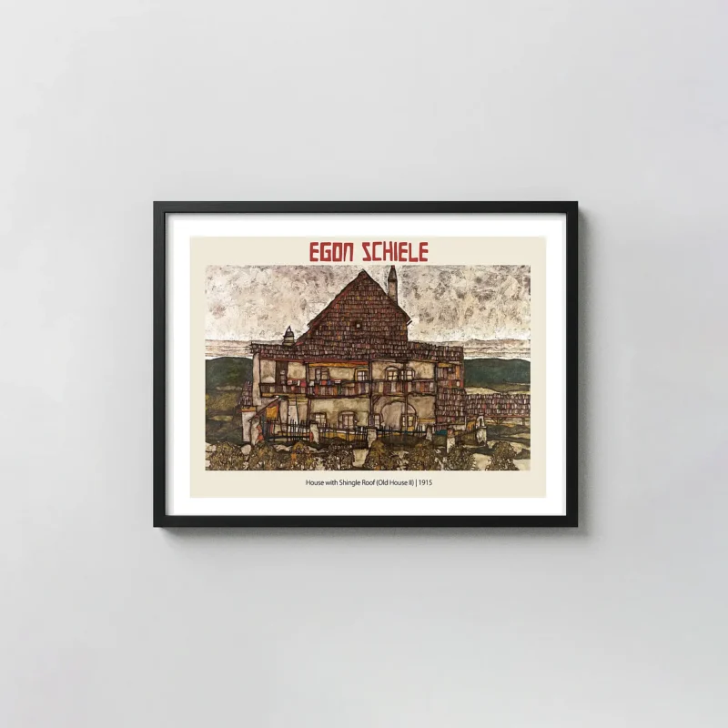Egon Schiele - House with Shingle Roof (Old House II) 1915 Expressionist Art Poster Print