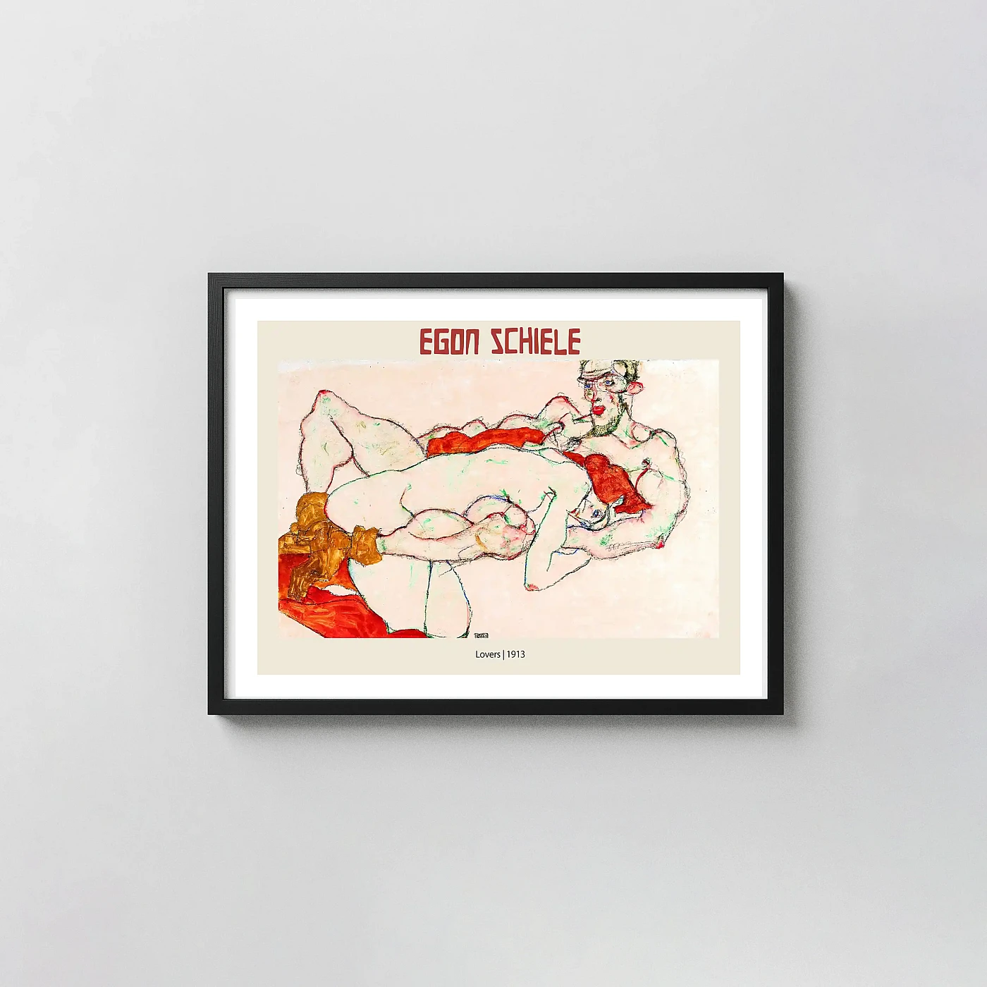 Egon Schiele, Lovers (1913) Poster - fine art poster print