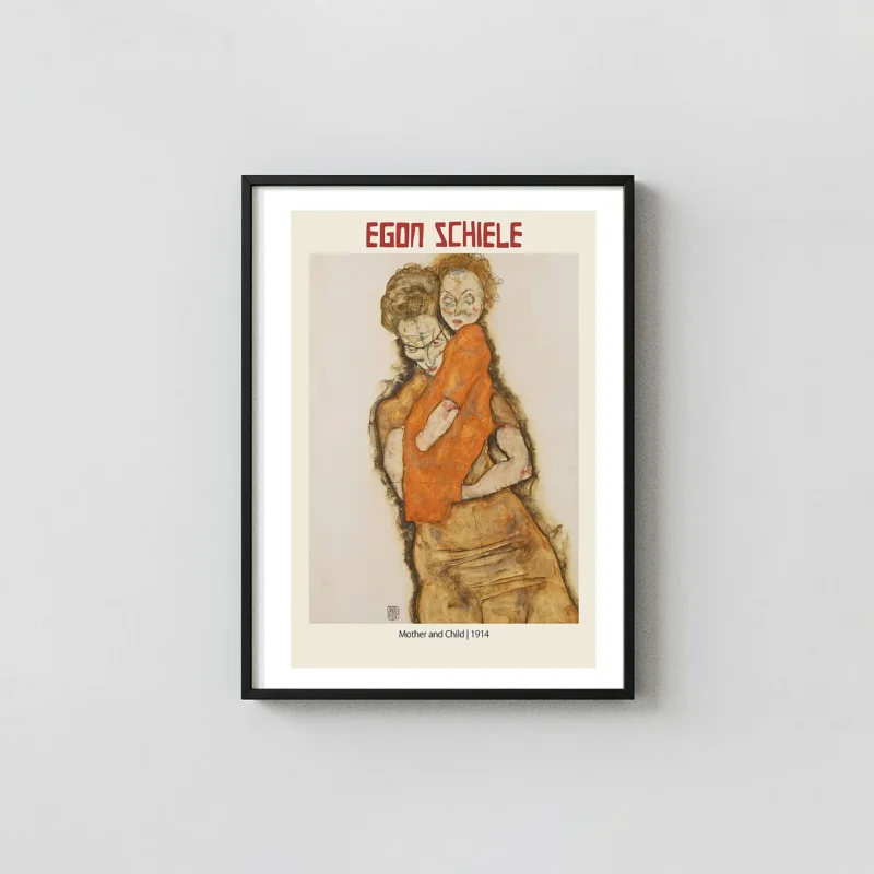 Egon Schiele "Mother and Child" (1914) Expressionist Art Poster