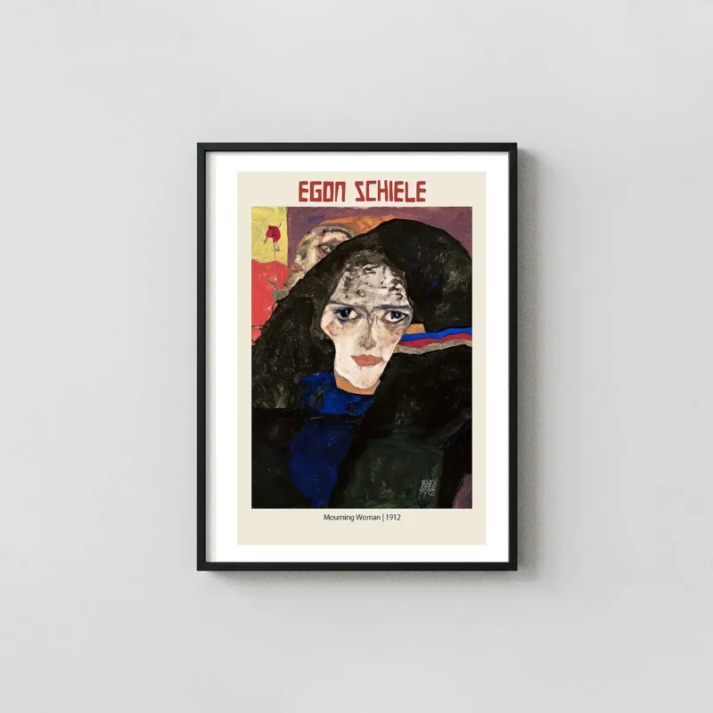 Egon Schiele 'Mourning Woman' (1912) Expressionist Art Poster Print