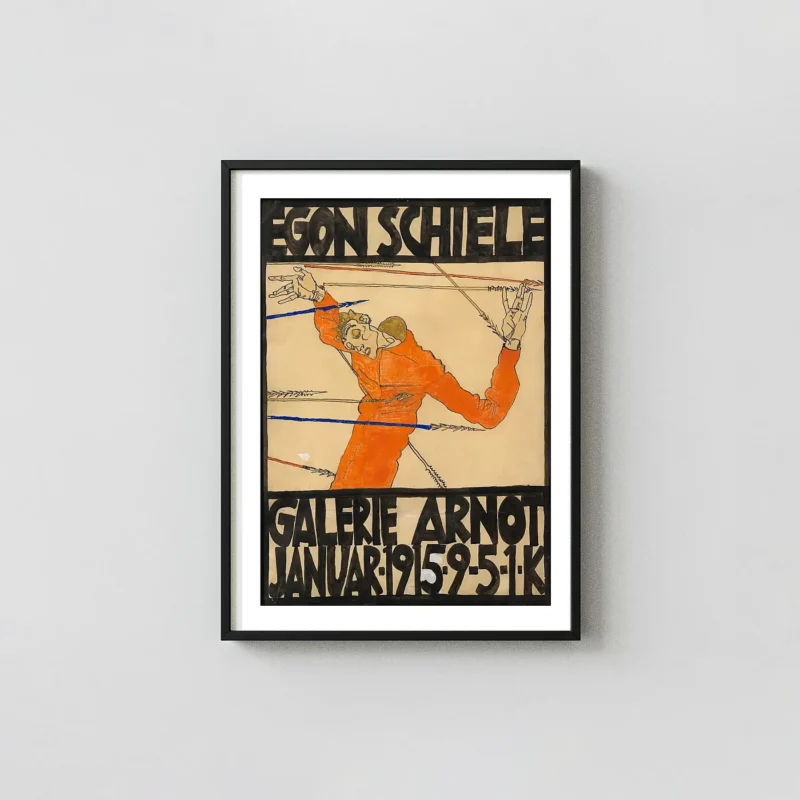 Egon Schiele Exhibition Poster (1915) – Galerie Arnot Vienna Expressionist Art Print