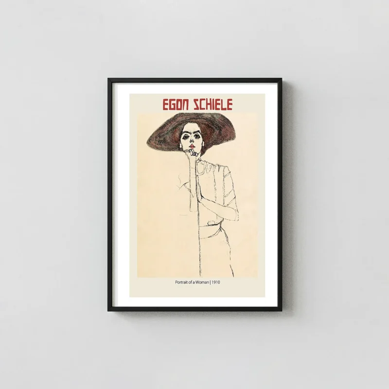 Egon Schiele - Portrait of a Woman (1910) Expressionist Fine Art Poster