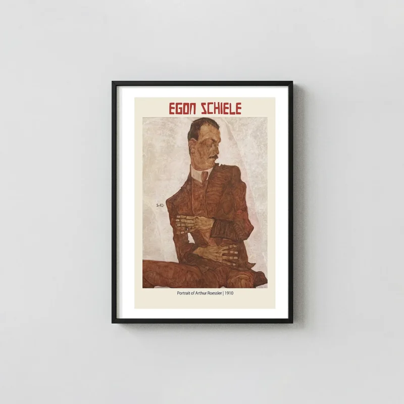 Egon Schiele "Portrait of Arthur Roessler" (1910) Expressionism Poster Print