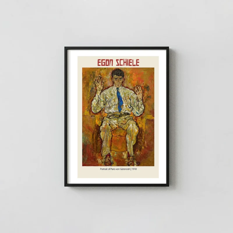 Egon Schiele – Portrait of Paris von Gütersloh (1918) Expressionist Art Print