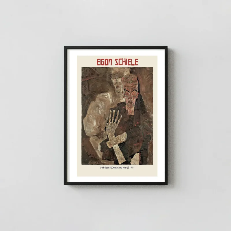 Egon Schiele "Self-Seer II (Death and Man)" 1911 Expressionist Art Poster