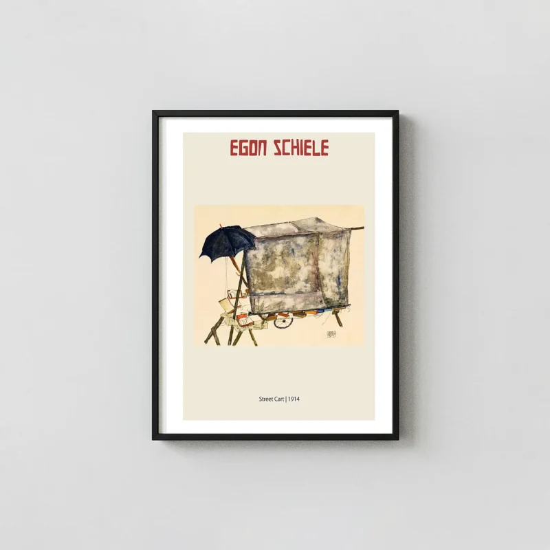 Egon Schiele 'Street Cart' (1914) Expressionist Watercolor Print | Austrian Modern Art Poster