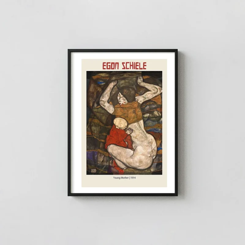 Egon Schiele "Young Mother" (1914) Expressionist Fine Art Poster Print
