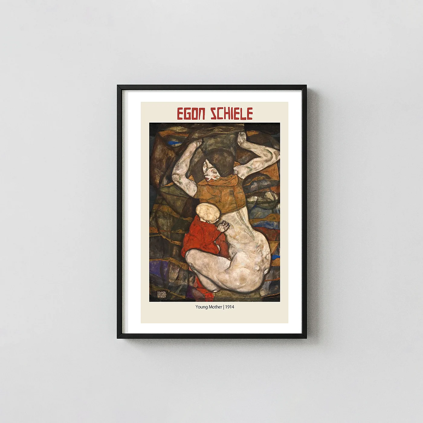 Egon Schiele "Young Mother" (1914) Expressionist Fine Art art print - fine art poster print