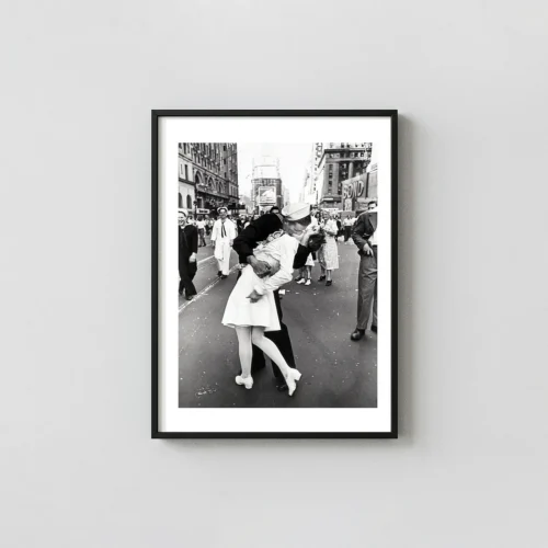V-J Day in Times Square | Vintage Art Poster | Iconic Sailor Kiss Photo Print