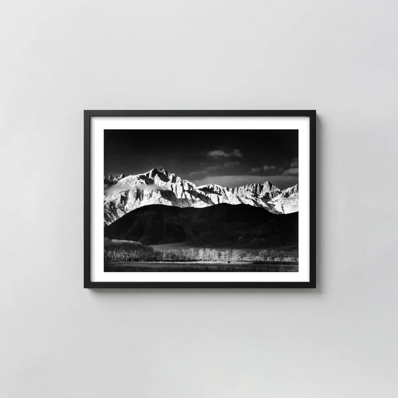 Ansel Adams | Classic Landscape Poster | Dramatic Sierra Nevada Black & White Print