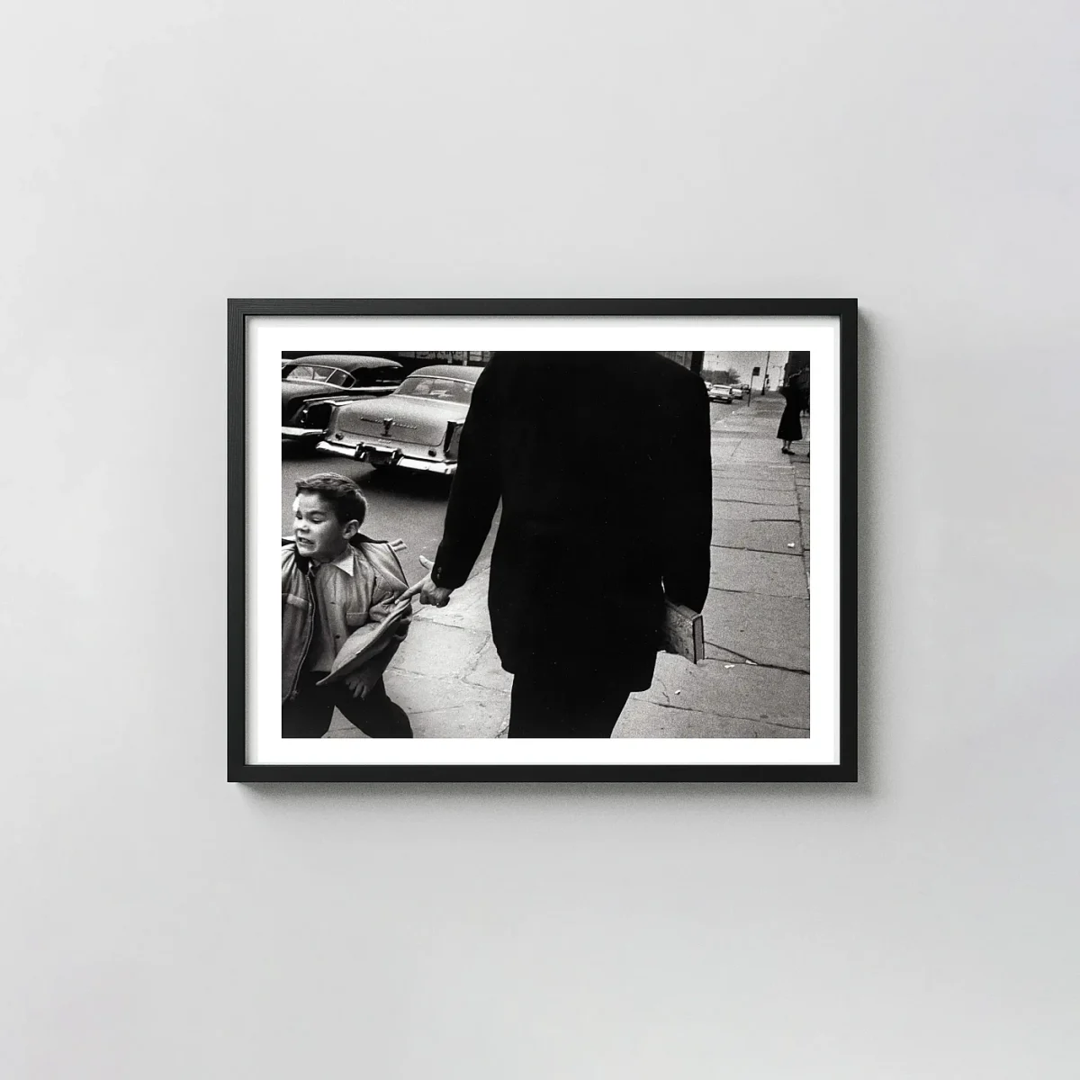 Bruce Davidson | Photography Art Poster | Boy Being Pulled on Street Photography Prints xe2x80x93 Landscape Frame Wall Art Mockup | MerchFuse