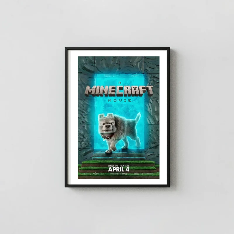 A Minecraft Movie | Official Wolf Character Poster | Gaming Wall Art Print
