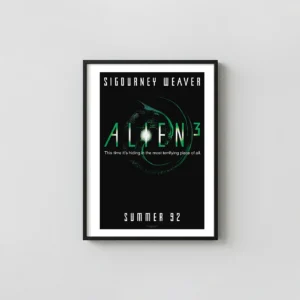 Alien 3 | Movie Poster | Minimalist Green Xenomorph Alien Movie Poster xe2x80x93 Portrait Frame Wall Art Mockup | MerchFuse