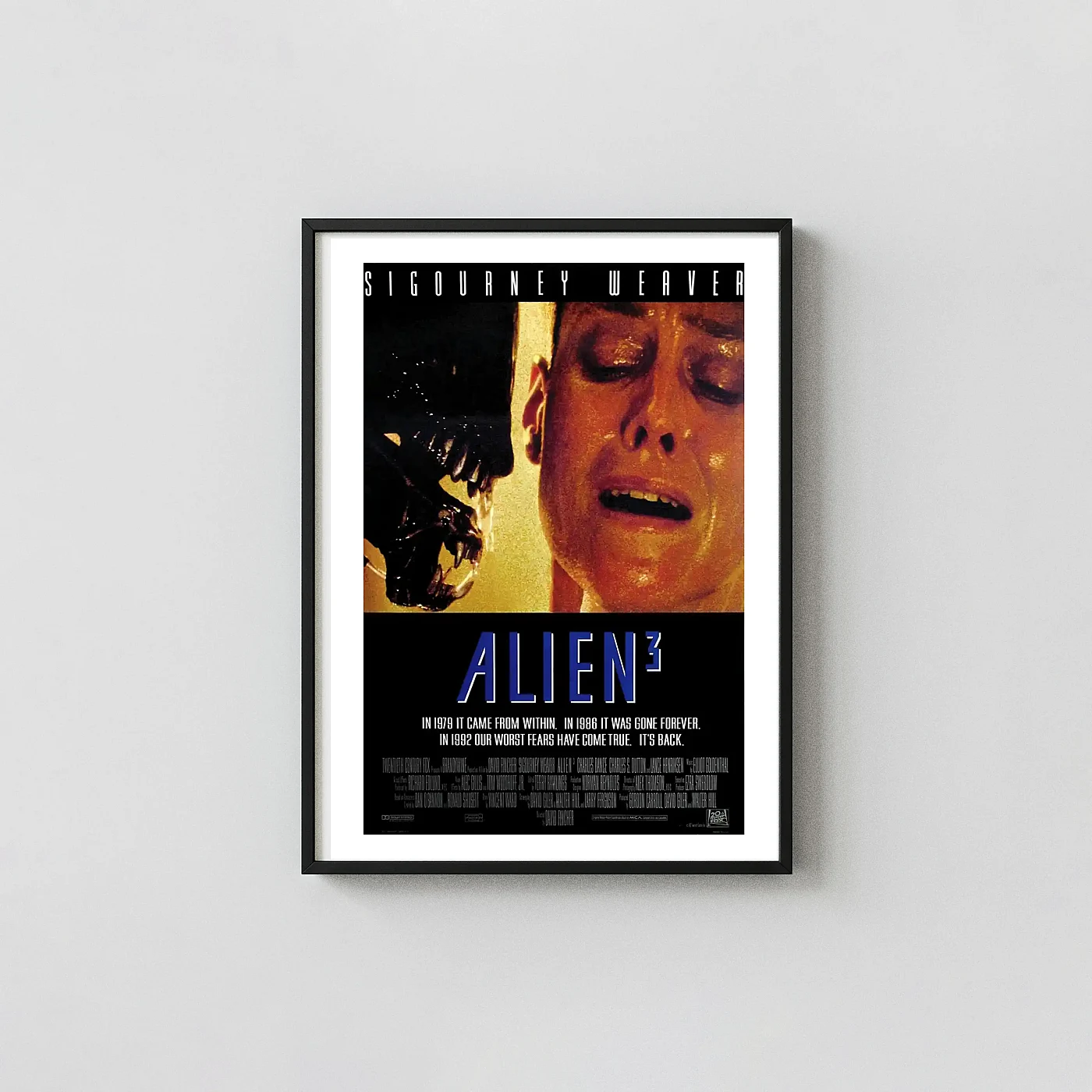 Alien 3 Movie Poster Iconic Ripley vs Xenomorph Film Art - movie poster wall art print