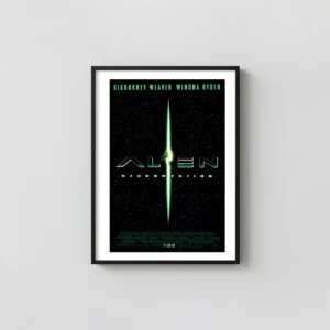 Alien Resurrection | Movie Poster | Original Theatrical Green Light Alien Movie Poster xe2x80x93 Portrait Frame Wall Art Mockup | MerchFuse
