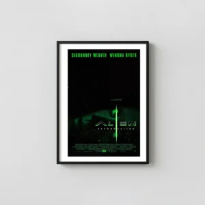Alien Resurrection | Movie Poster | Minimalist Green Xenomorph Art Alien Movie Poster xe2x80x93 Portrait Frame Wall Art Mockup | MerchFuse