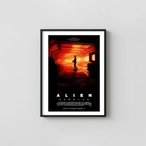 Alien Romulus Movie Poster — 2024 Xenomorph Silhouette Sci-Fi Horror Alien Movie Poster xe2x80x93 Portrait Frame Wall Art Mockup | MerchFuse
