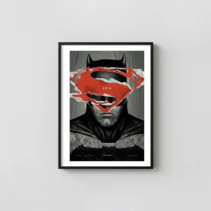 Batman v Superman | Movie Poster | Ripped Superman Logo Batman Movie Posters xe2x80x93 Portrait Frame Wall Art Mockup | MerchFuse