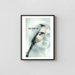Disclosure Day | Movie Poster | Futuristic Blue Eye Sci-Fi Movie Posters xe2x80x93 Portrait Frame Wall Art Mockup | MerchFuse
