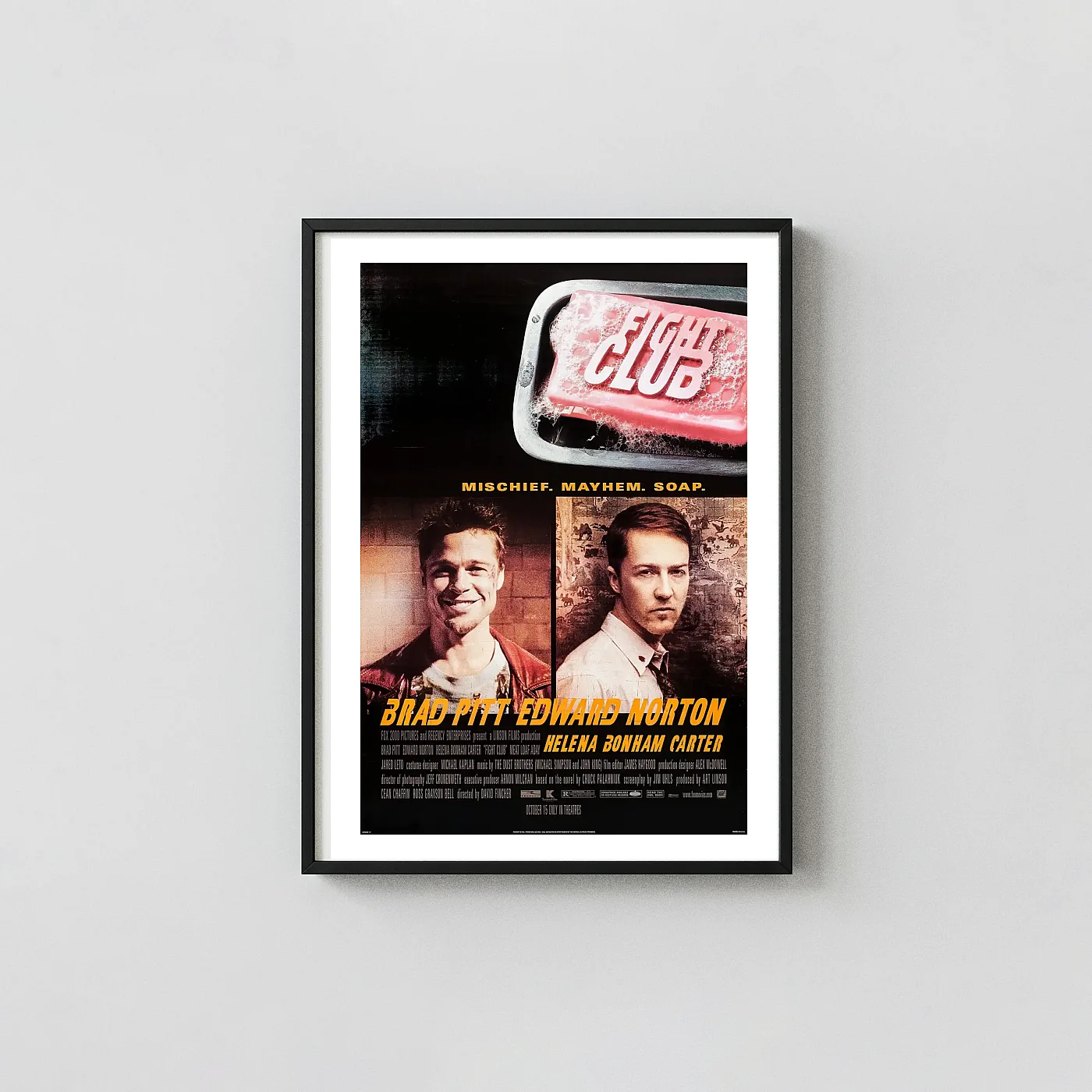 Fight Club Movie Poster Iconic Soap Bar & Cast Split - movie poster wall art print