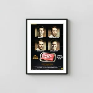Fight Club | Movie Poster | Italian Split Portrait Soap Bar Art Action & Adventure Movie Posters xe2x80x93 Portrait Frame Wall Art Mockup | MerchFuse