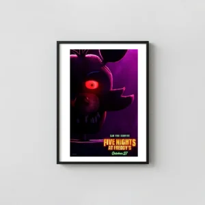 Five Nights at Freddy's (FNAF) Movie Poster | Foxy Glowing Red Eye Art Five Nights at Freddy's Movie Posters xe2x80x93 Portrait Frame Wall Art Mockup | MerchFuse
