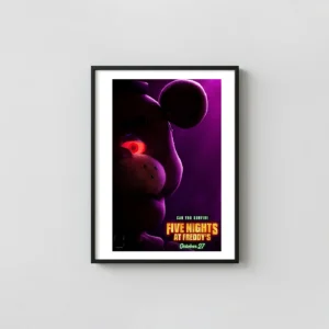 Five Nights at Freddy's (FNAF) Movie Poster | Freddy Fazbear Red Eye Five Nights at Freddy's Movie Posters xe2x80x93 Portrait Frame Wall Art Mockup | MerchFuse