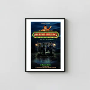 Five Nights at Freddy's | Movie Poster | Freddy Fazbear Neon Sign Art Five Nights at Freddy's Movie Posters xe2x80x93 Portrait Frame Wall Art Mockup | MerchFuse