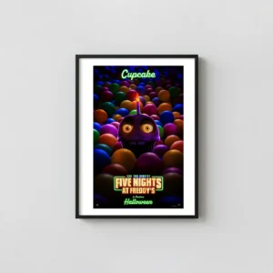 Five Nights at Freddy's | Movie Poster | Cupcake in Ball Pit Five Nights at Freddy's Movie Posters xe2x80x93 Portrait Frame Wall Art Mockup | MerchFuse