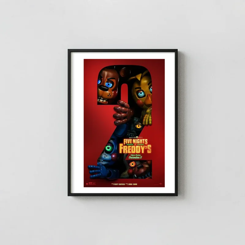 Five Nights at Freddy's 2 | Movie Poster | Red '2' Animatronics Wall Art