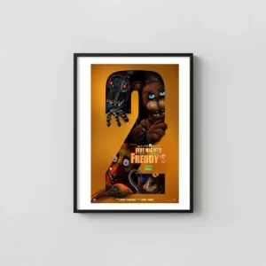 Five Nights at Freddy's 2 | Movie Poster | Giant Number 2 Design Five Nights at Freddy's Movie Posters xe2x80x93 Portrait Frame Wall Art Mockup | MerchFuse