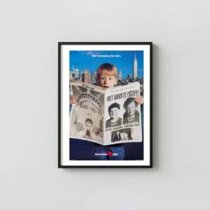 Home Alone 2 | Movie Poster | Wet Bandits Newspaper Wall Movie Posters xe2x80x93 Portrait Frame Wall Art Mockup | MerchFuse