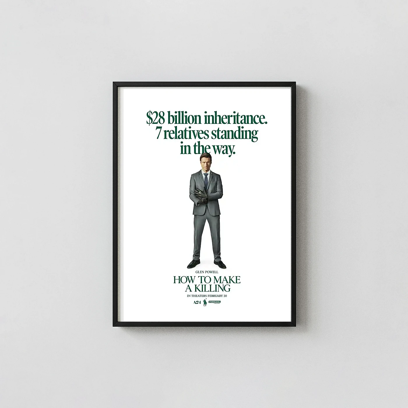 How To Make A Killing | Movie Poster | Minimalist Billionaire Inheritance Print How To Make A Killing | Movie Poster | Minimalist Billionaire Inheritance Minimalist Movie Poster Xe2X80X93 Portrait Frame Wall Art Mockup | Merchfuse